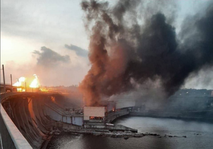 About the new Russian missile attack on the Dnipro HPP in the morning of March 22, 2024.